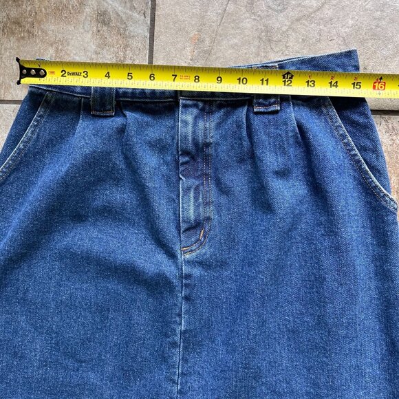 Vtg NWT Sears Crossroads Denim Midi Skirt 14 Retro Slit Pockets USA Belt Loop - Picture 10 of 12